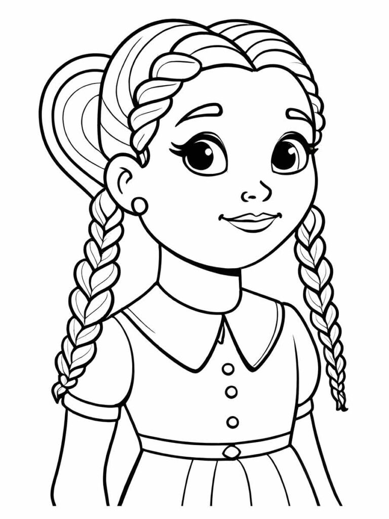 Desenhos da Wandinha para Colorir e Imprimir - Aprender a Desenhar