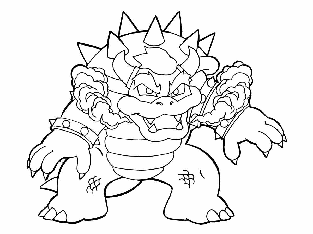 Desenho de Bowser para colorir