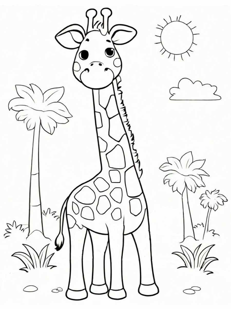 Girafa para Colorir - Desenhos de animais para pintar e Imprimir - Desenhos  para Imprimir