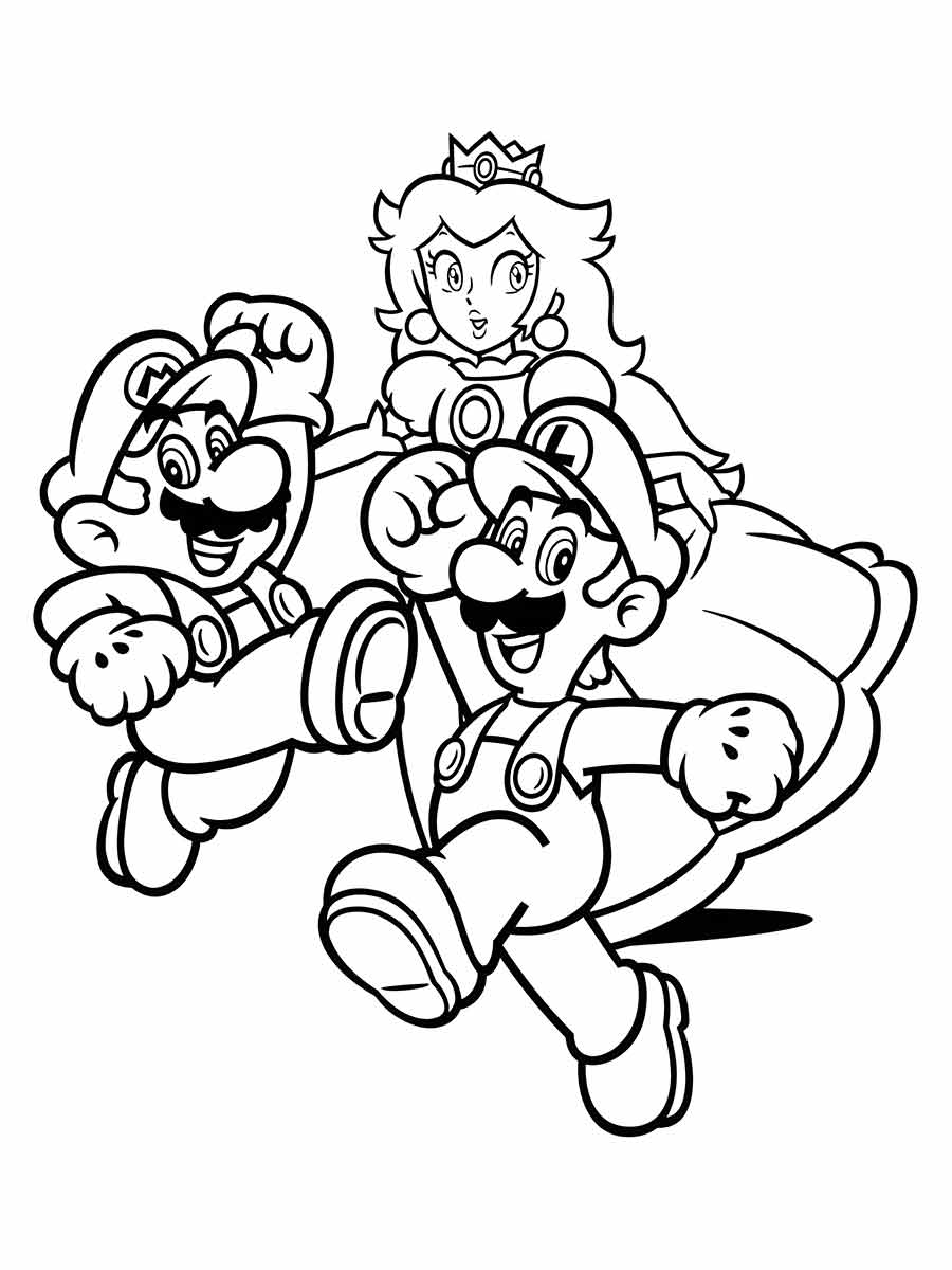 Colorir personagens da Turma do Mario Bros