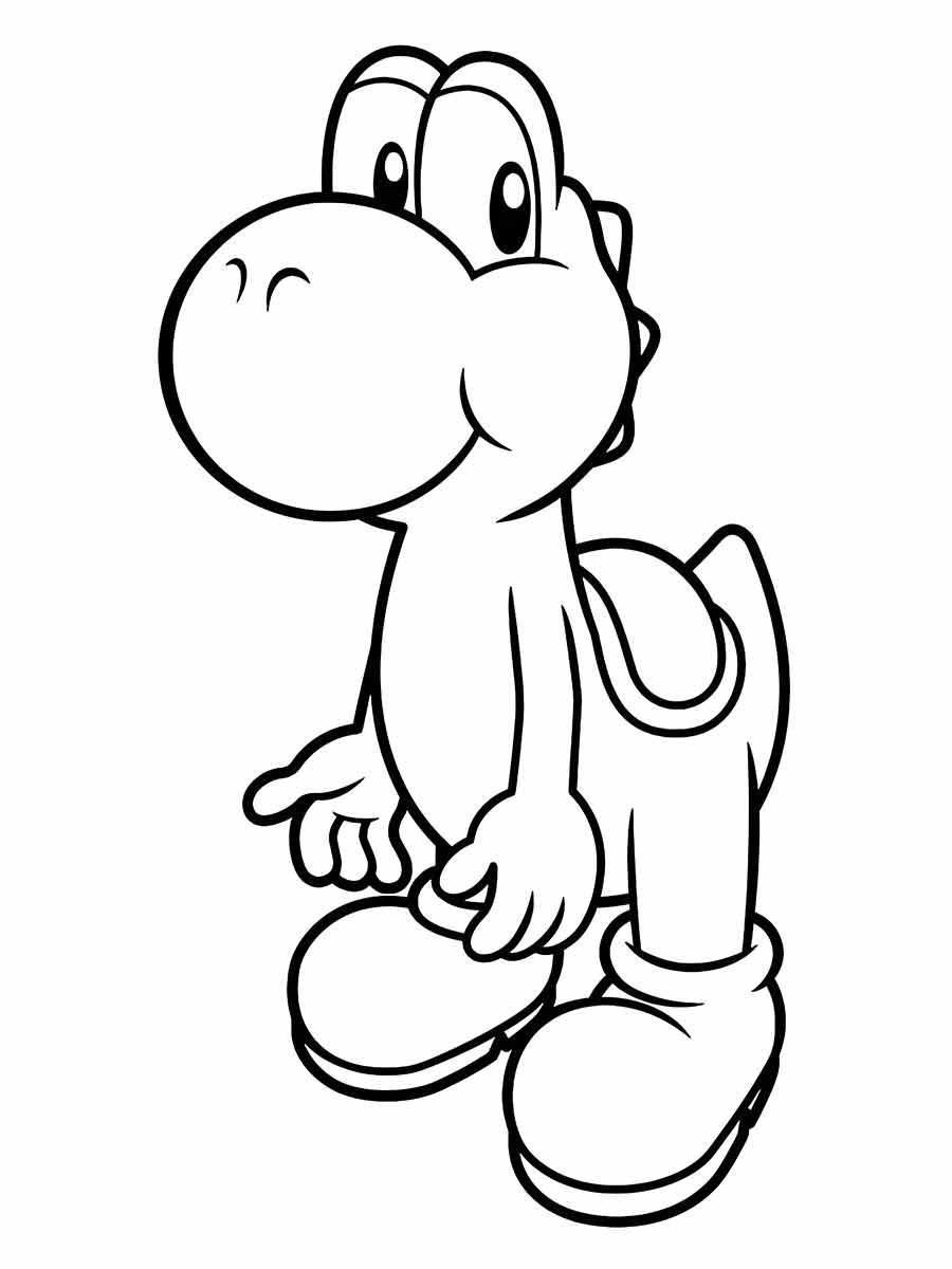 Desenhos de Yoshi, o dinossauro, para colorir com o tema do universo Mario