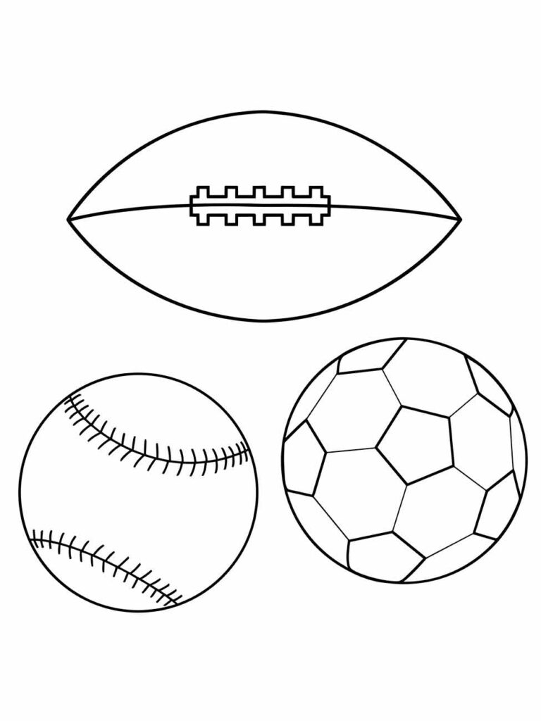 Bolas para colorir: beisebol, futebol mundial e futebol americano