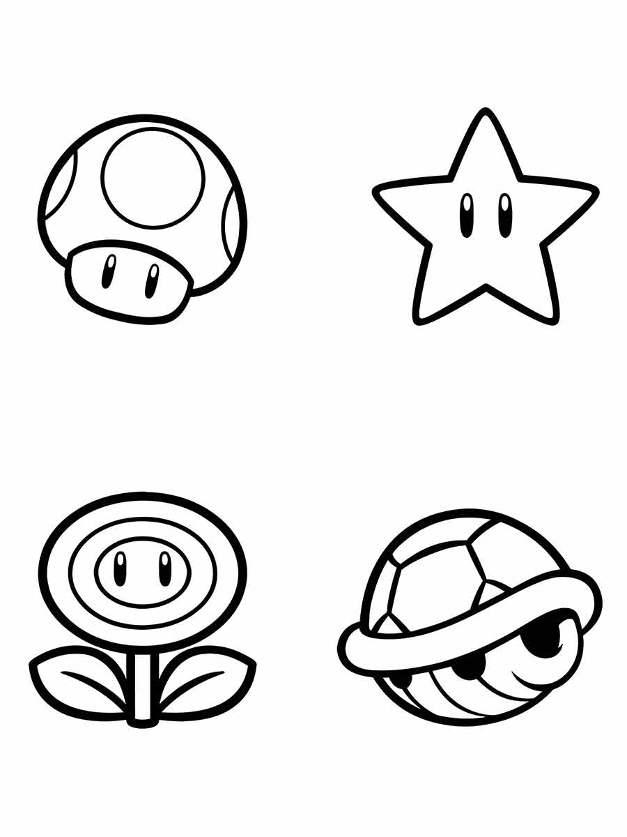 Vários desenhos do Mario Bros para colorir