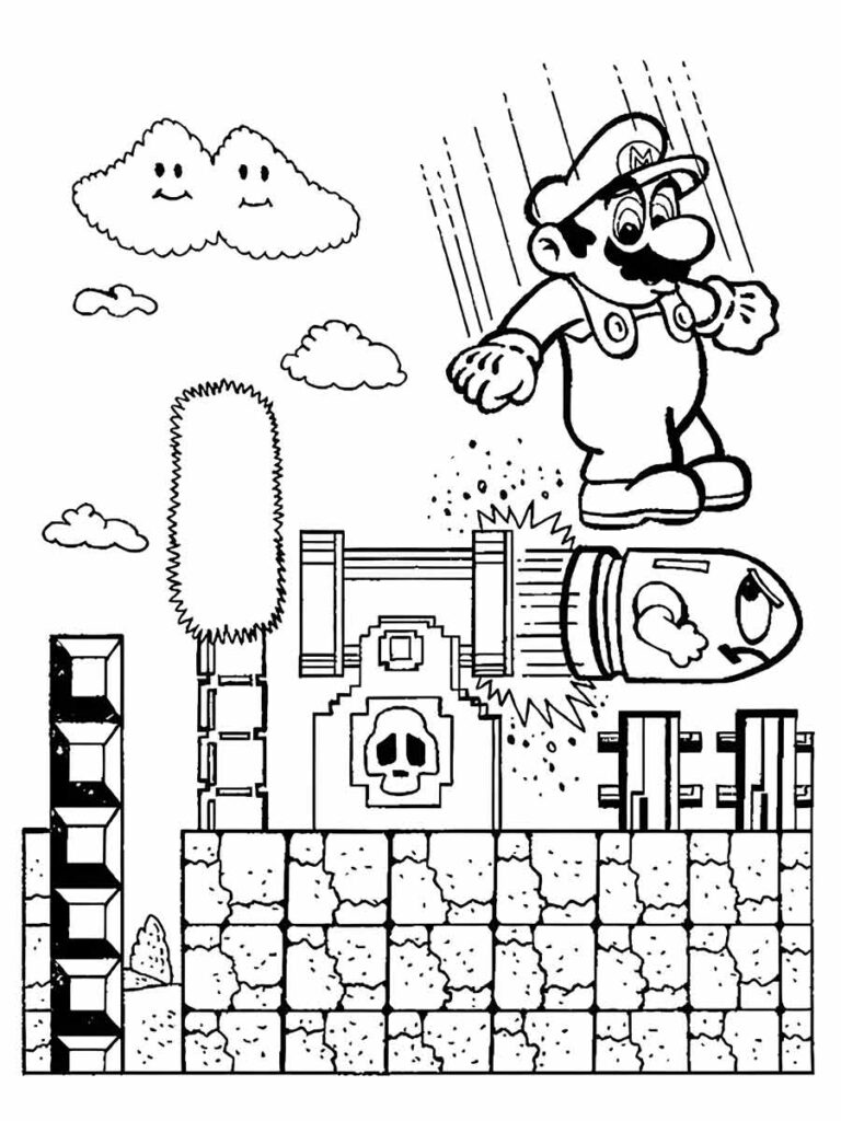 Desenhos para colorir, desenhar e pintar : Desenhos para colorir, Super  Mário e o jogo