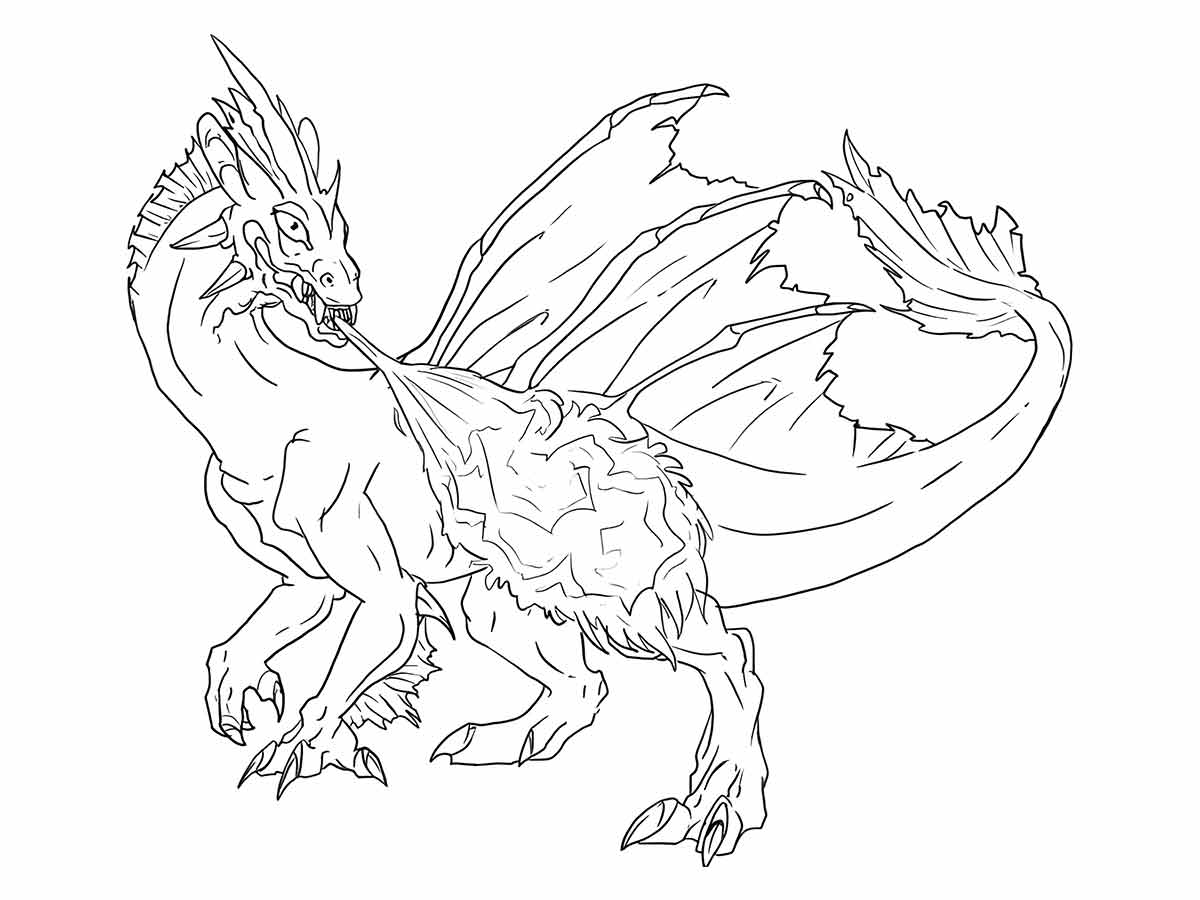 Desenho de Dragão para pintar e imprimir