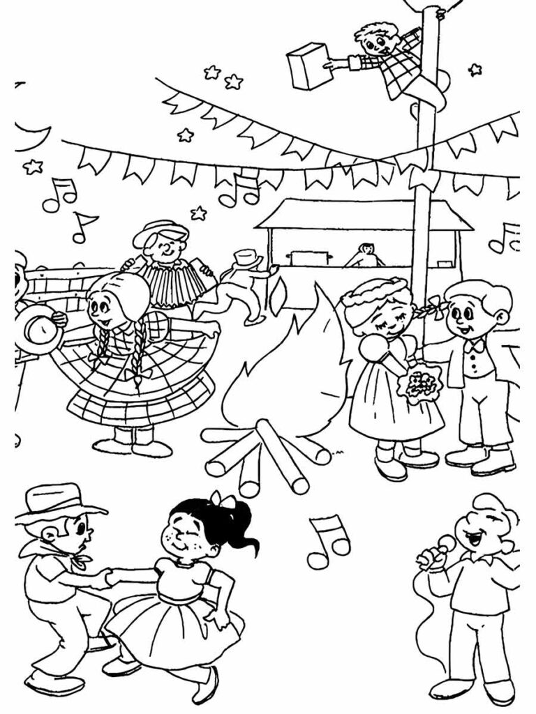 Desenhos de Festa Juninas para colorir