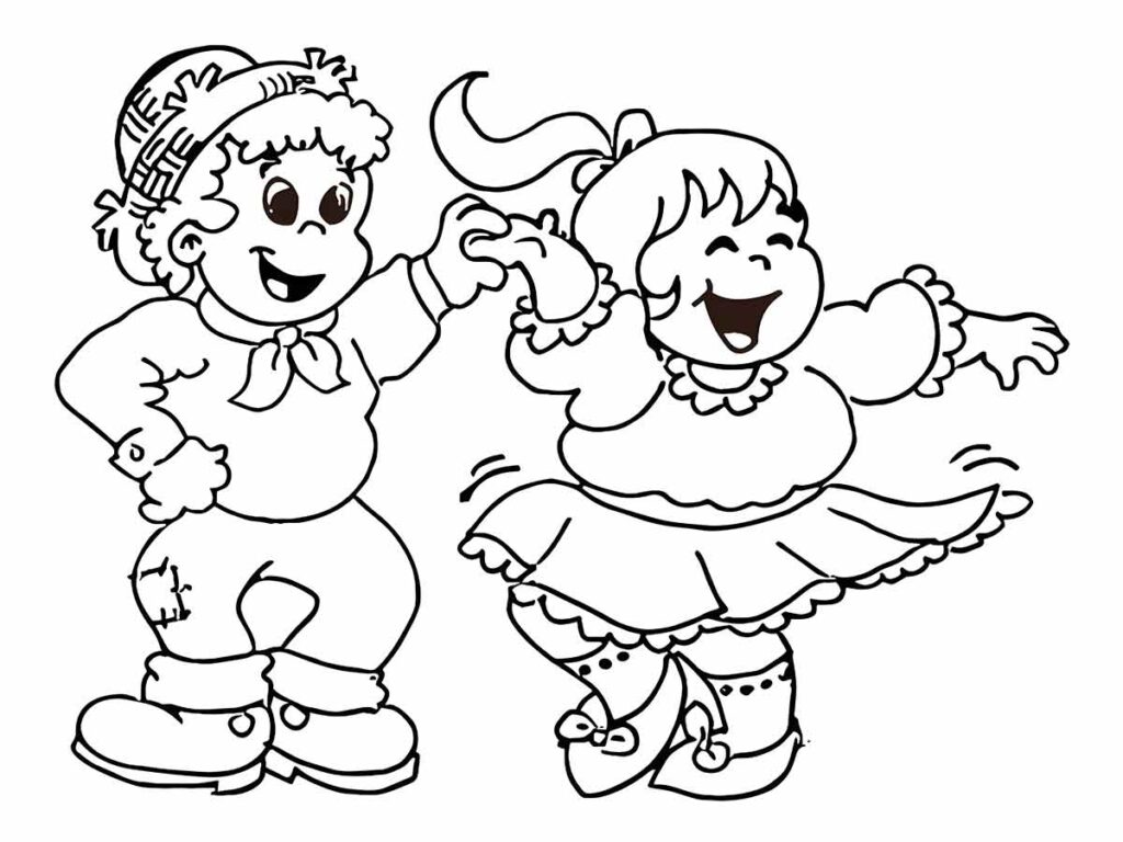 Desenho de 2 meninos para colorir Festa Junina