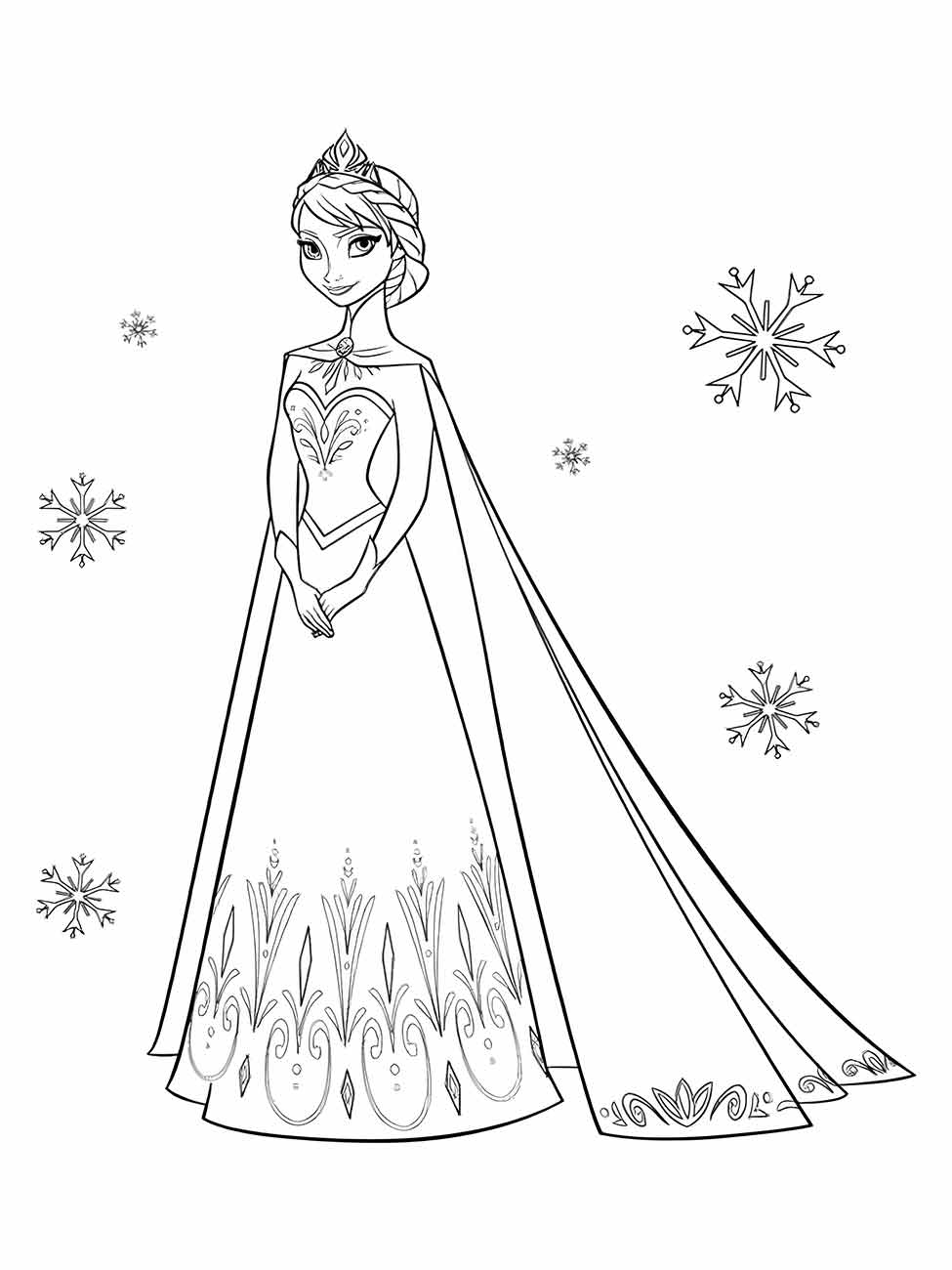 Desenho Princesa Frozen para Colorir