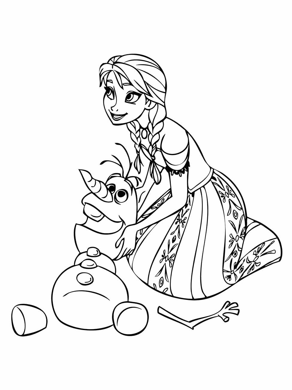 Frozen e Olaf para Colorir e Imprimir