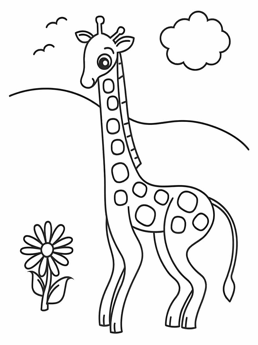 Desenho de Girafa para Pintar