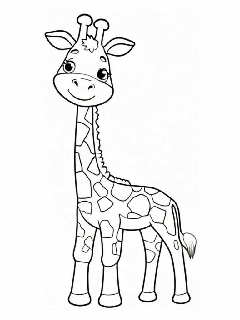 Desenho Educativo de Girafa para colorir