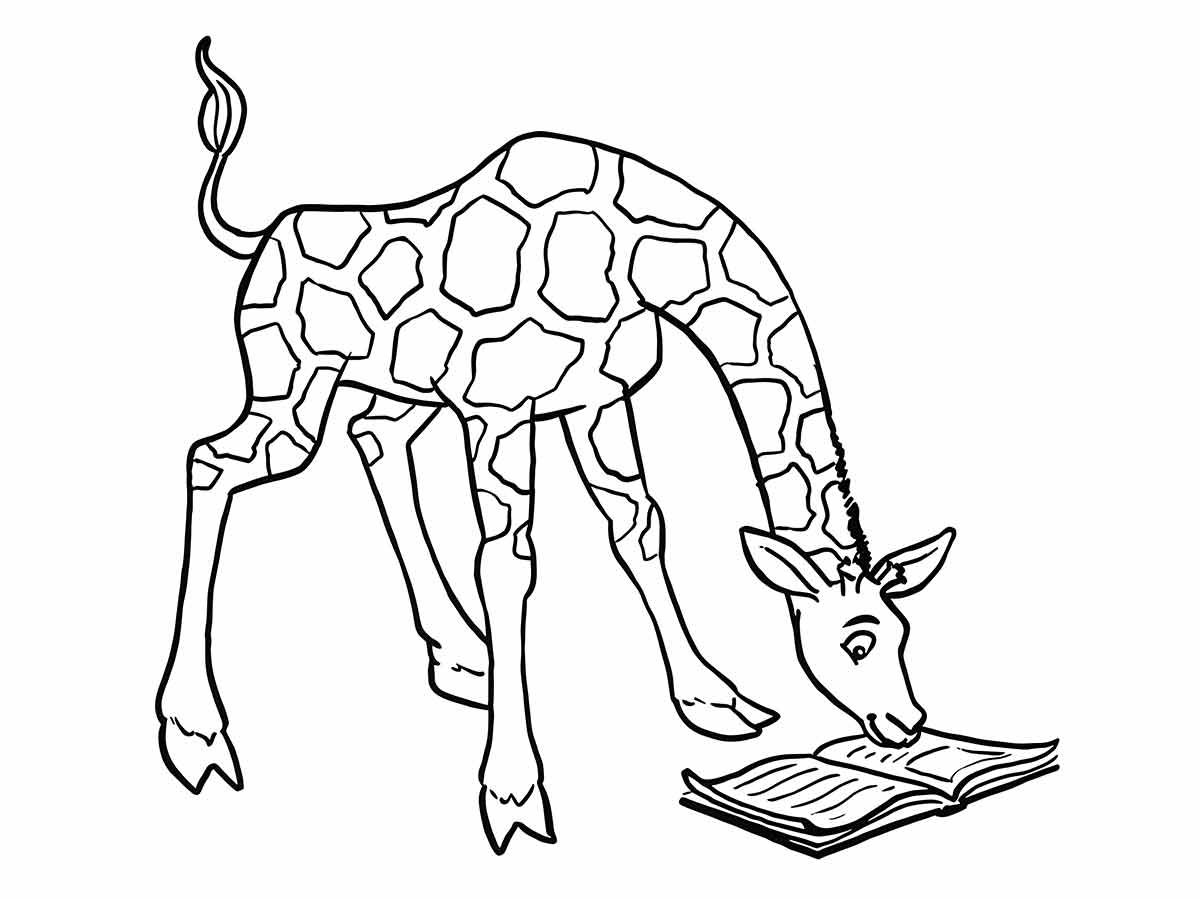 Desenho para Colorir de Girafa