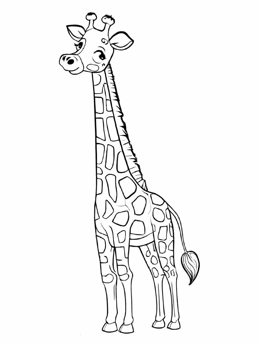 Desenho para colorir de uma girafa.