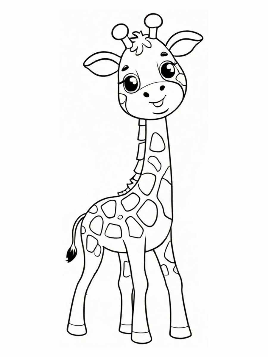 desenho para colorir Girafa baby