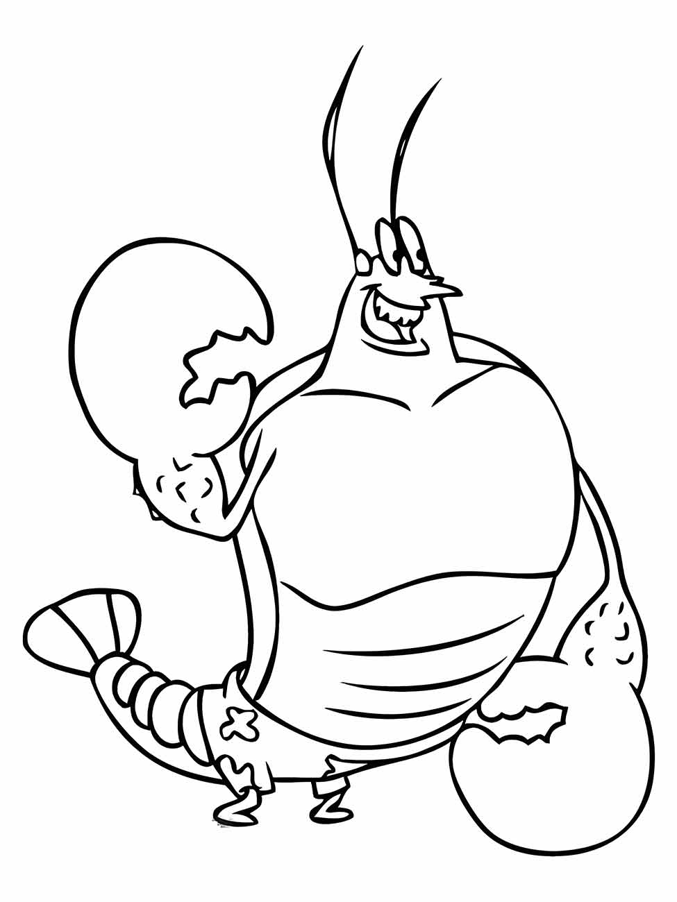 Larry, a Lagosta, para colorir - Bob Esponja