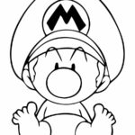 Desenho para colorir de Mario bebê, o personagem de videogame.