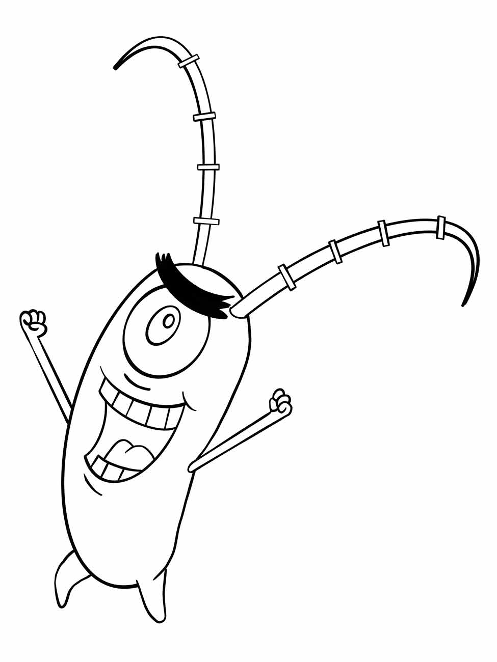 Plankton para colorir - Bob Esponja