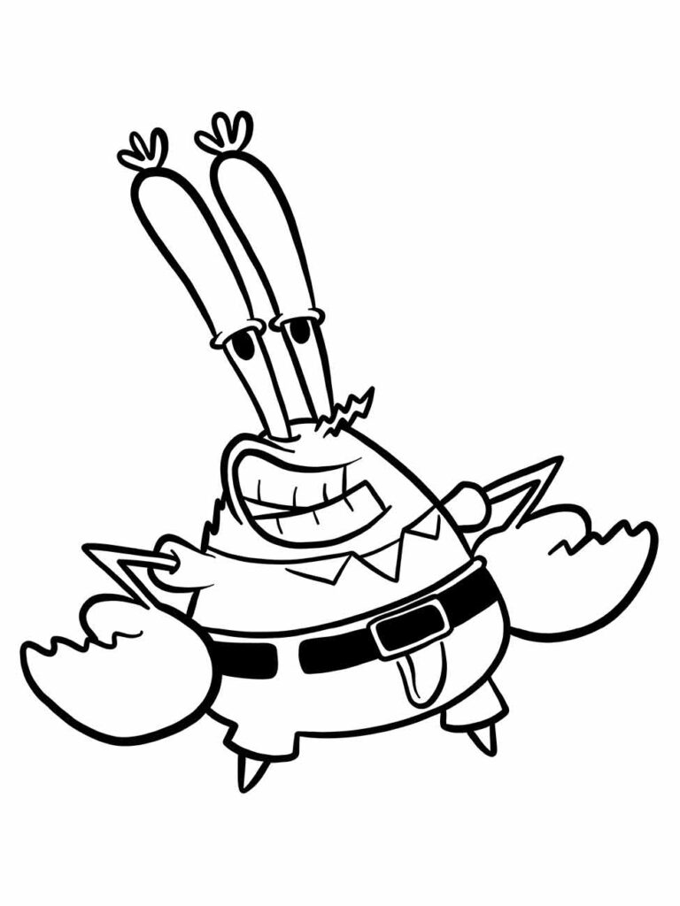 Sr. Sirigueijo para colorir - Bob Esponja