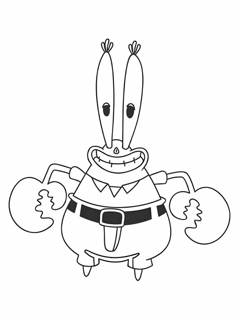 Mr. Krabs (Sr. Sirigueijo) para colorir - Bob Esponja