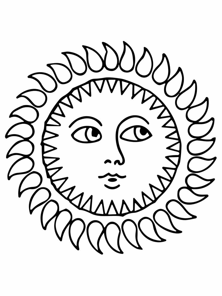 Desenho Terapêutico do Sol para Colorir