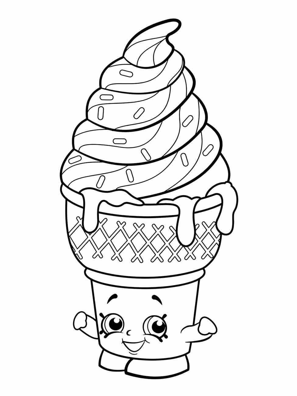 37 desenhos de sorvetes para colorir
