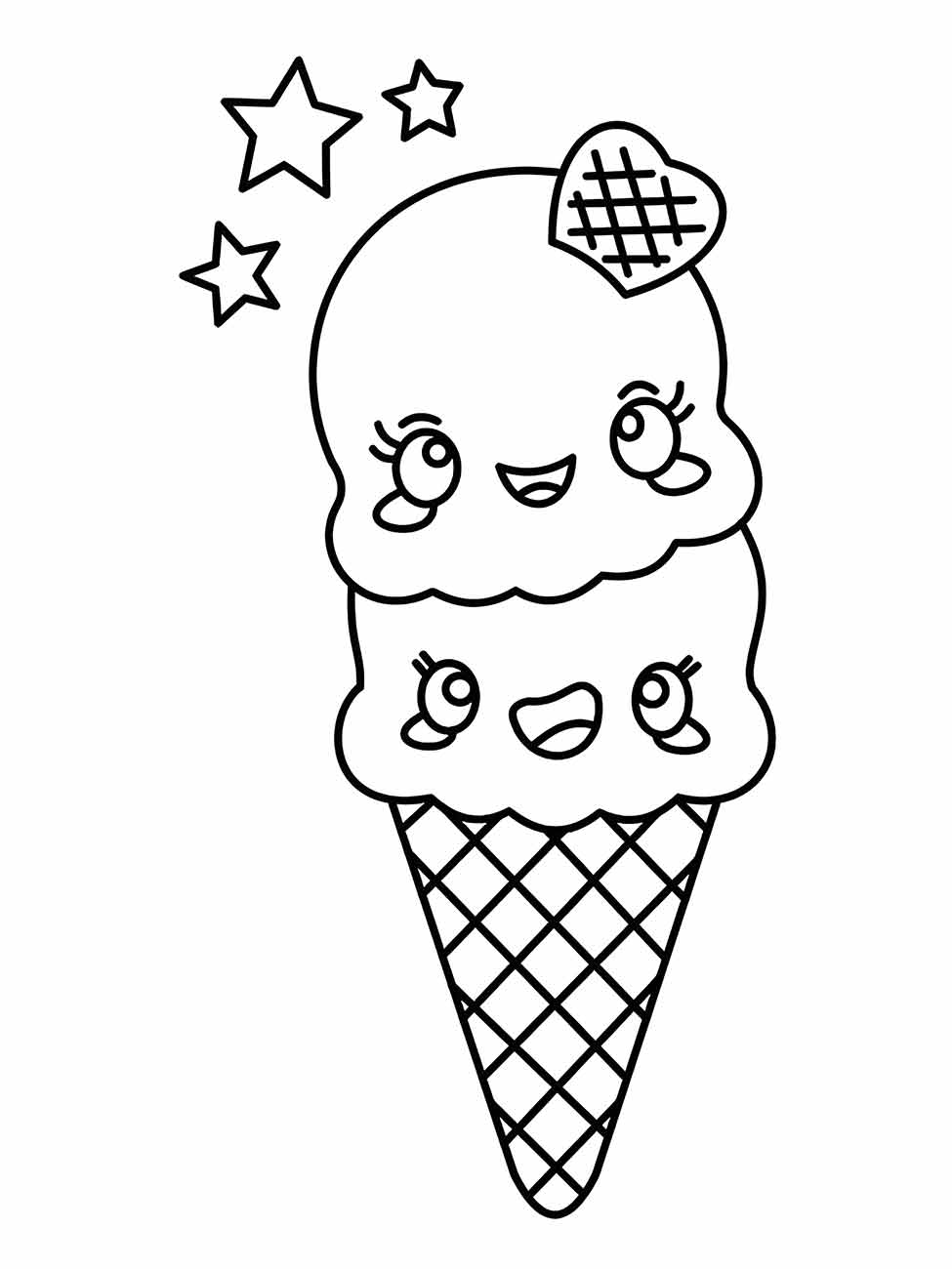 Coleção de personagens de sorvete kawaii
