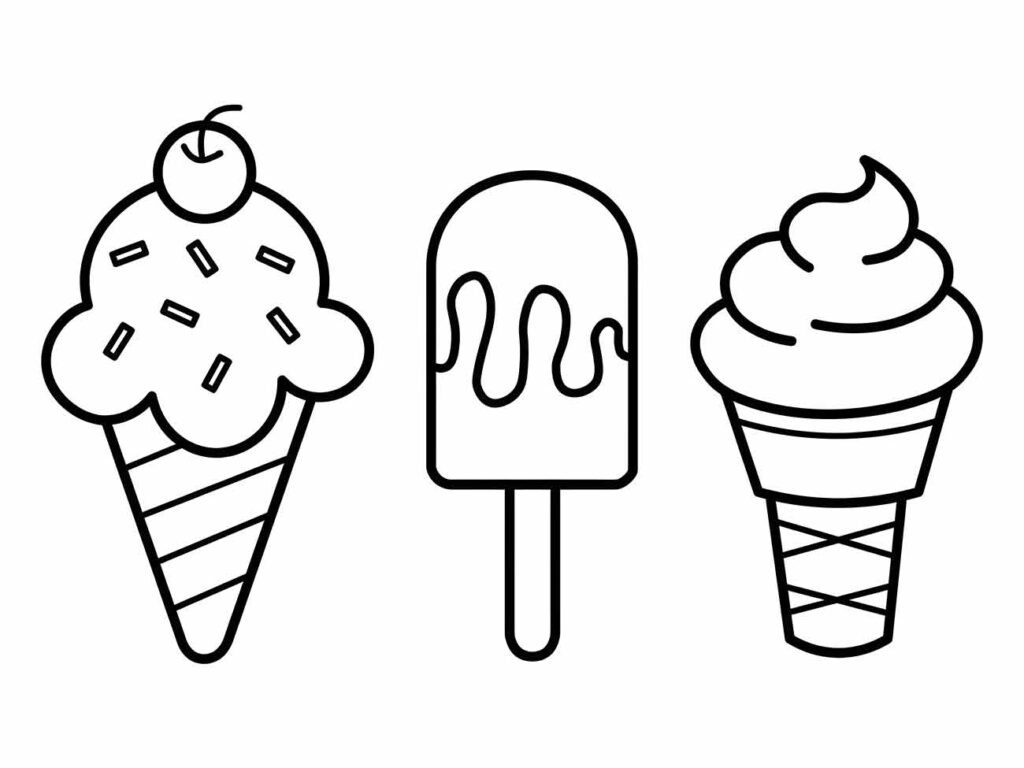 Desenhos de Sorveteria para Colorir