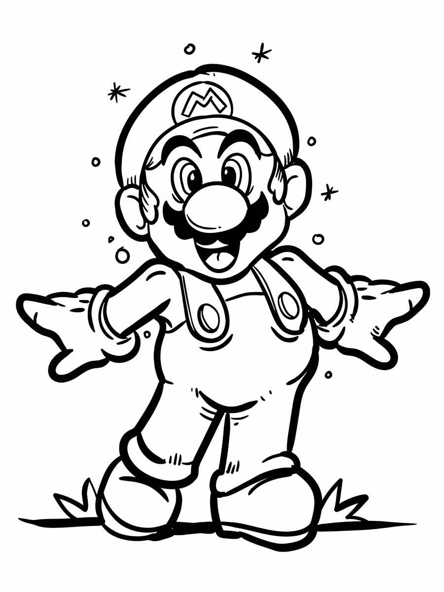 Página para colorir do Mario Bros