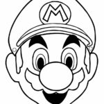 Desenho para colorir de Mario com o rosto