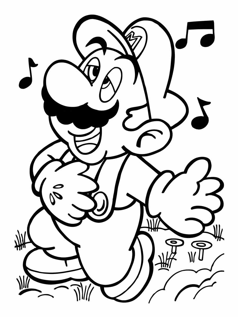 Desenho para colorir de Mario dançando