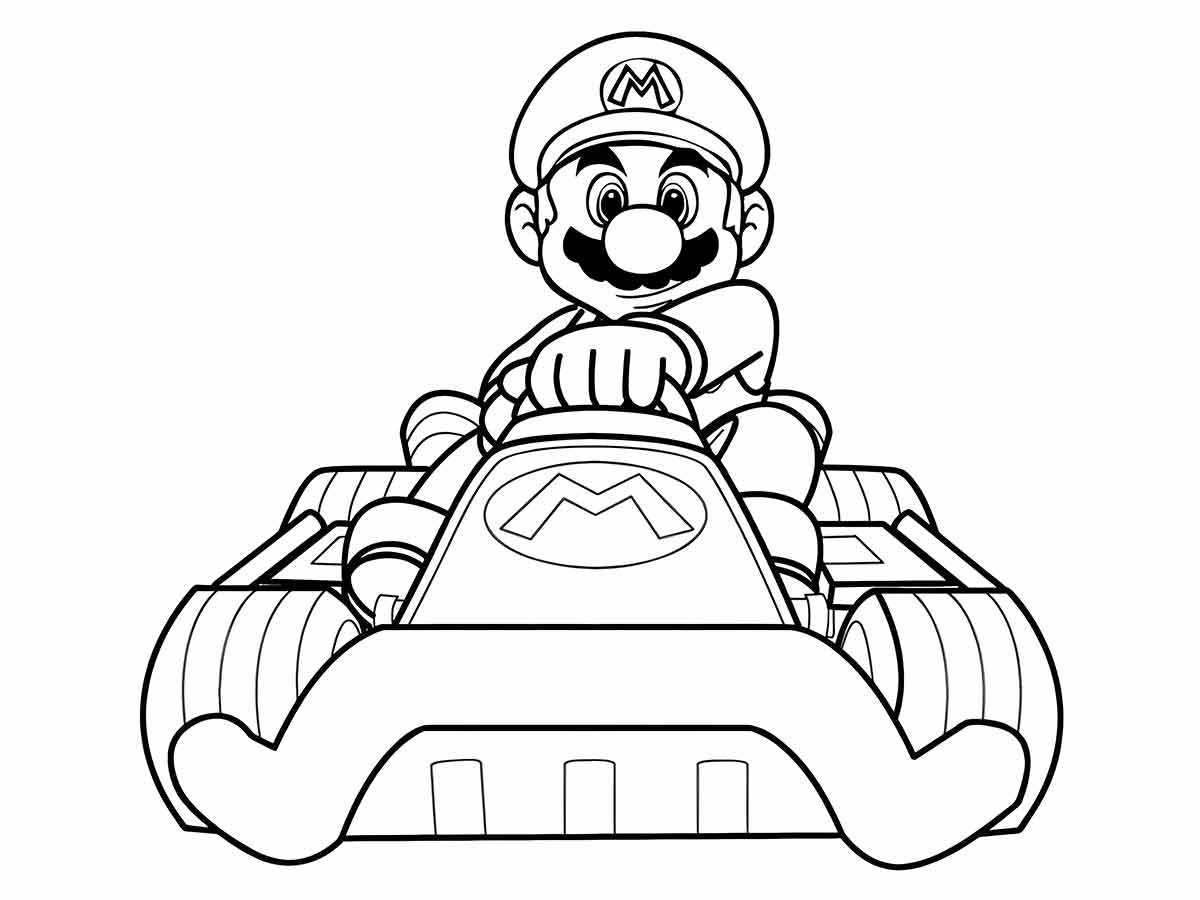 Desenho para colorir de Mario Kart