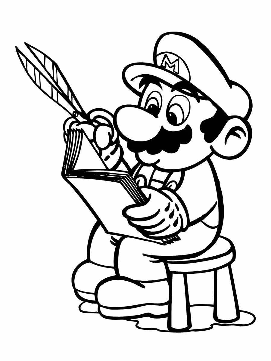 Super Mario – Bowser com o kart – Imagens para Colorir