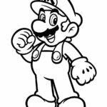 Desenho para colorir de Mario, o herói dos jogos da Nintendo.