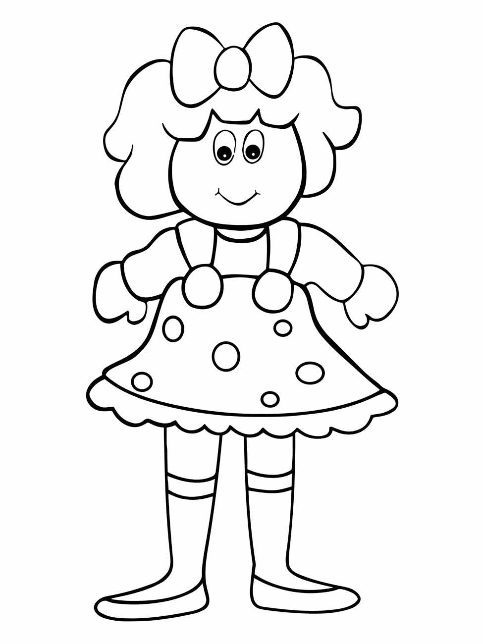 Desenho de Boneca com um Belo Cabelo Comprido para colorir