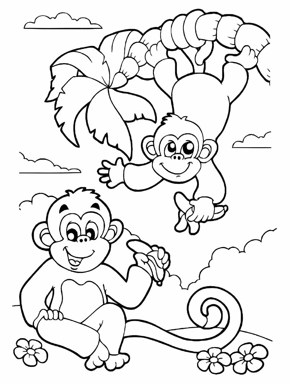 desenho de macacos para colorir