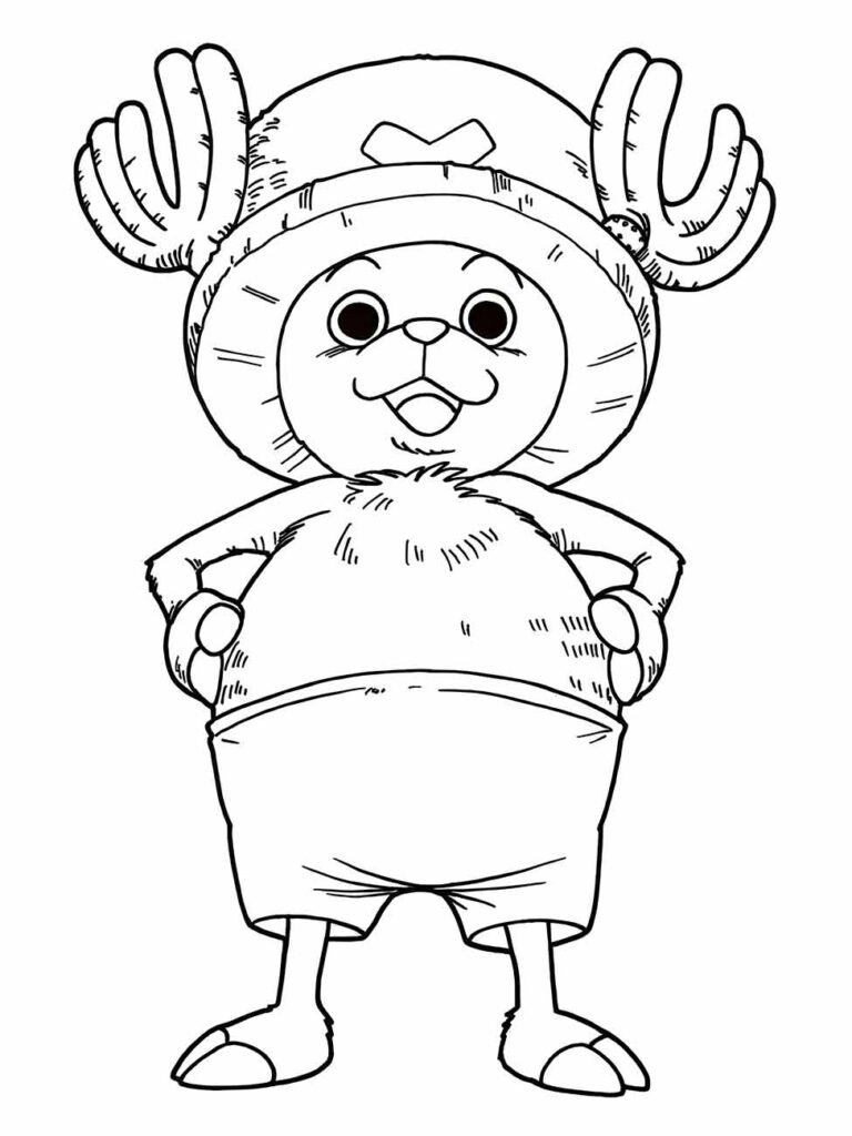 Desenho para colorir de Chopper com sorriso simpático.