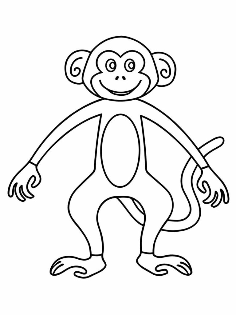 Desenho de Macaco para Imprimir e Colorir