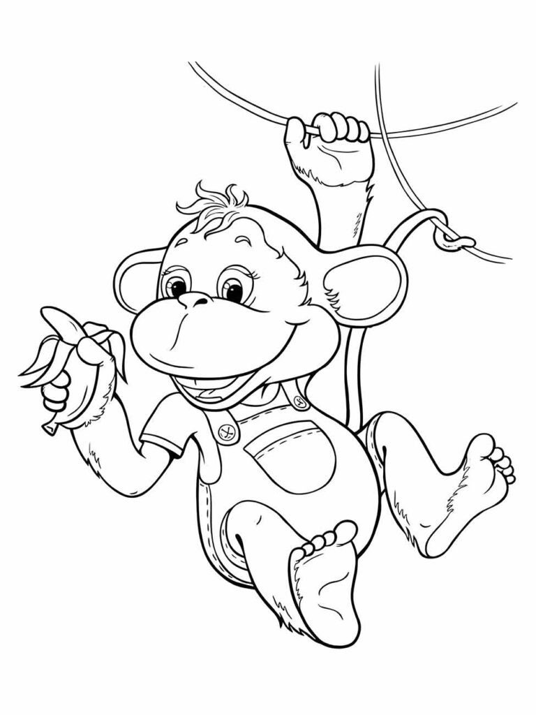 desenho para colorir macaco