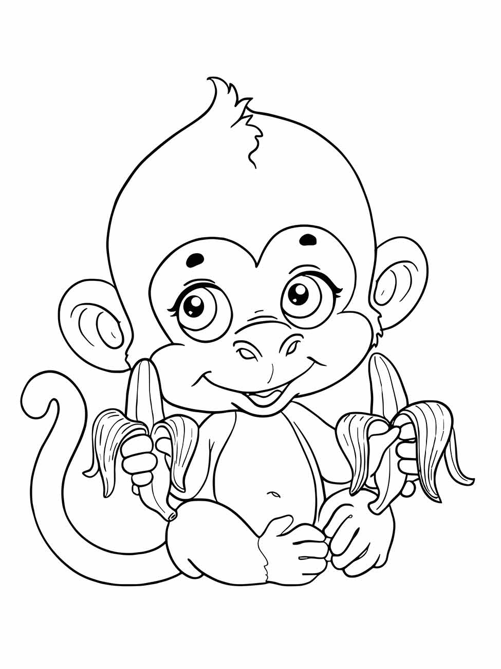 desenho de macaco para colorir e imprimir