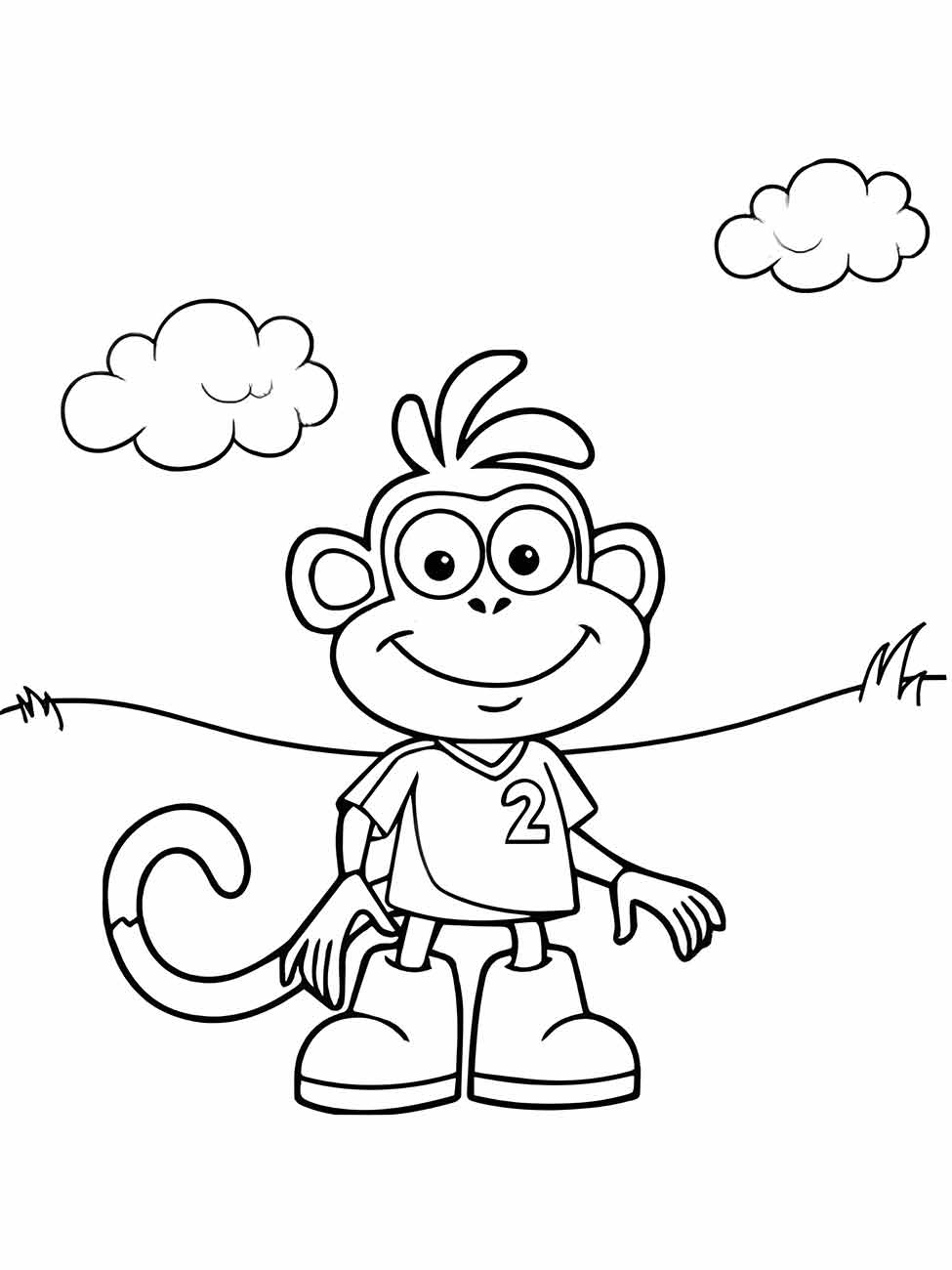 macaco para colorir fácil e imprimir