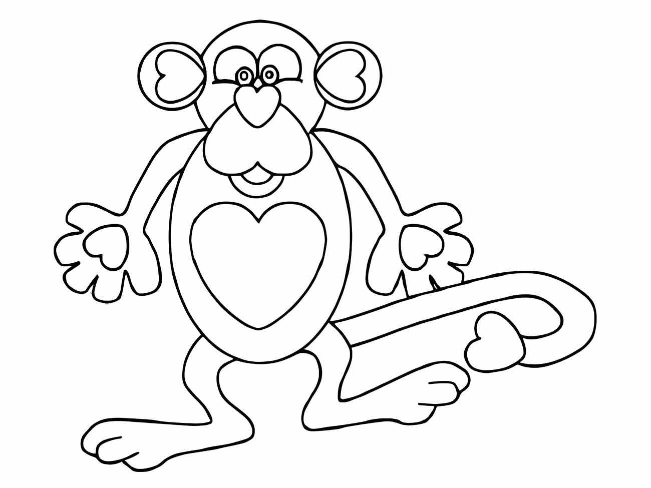 desenho de macaco para colorir fácil