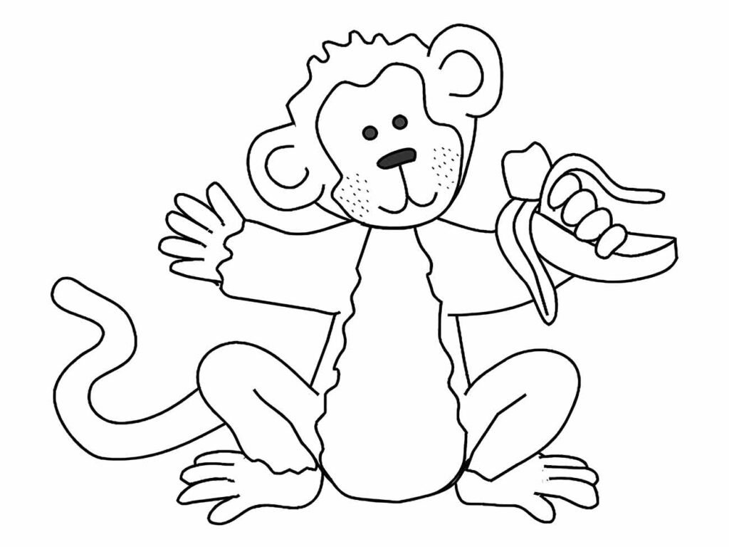 desenhos de macaco com uma banana para colorir