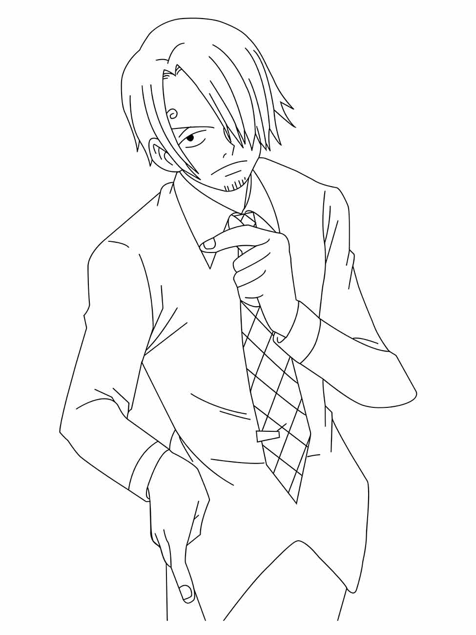 Desenho para colorir de Sanji em um traje formal.