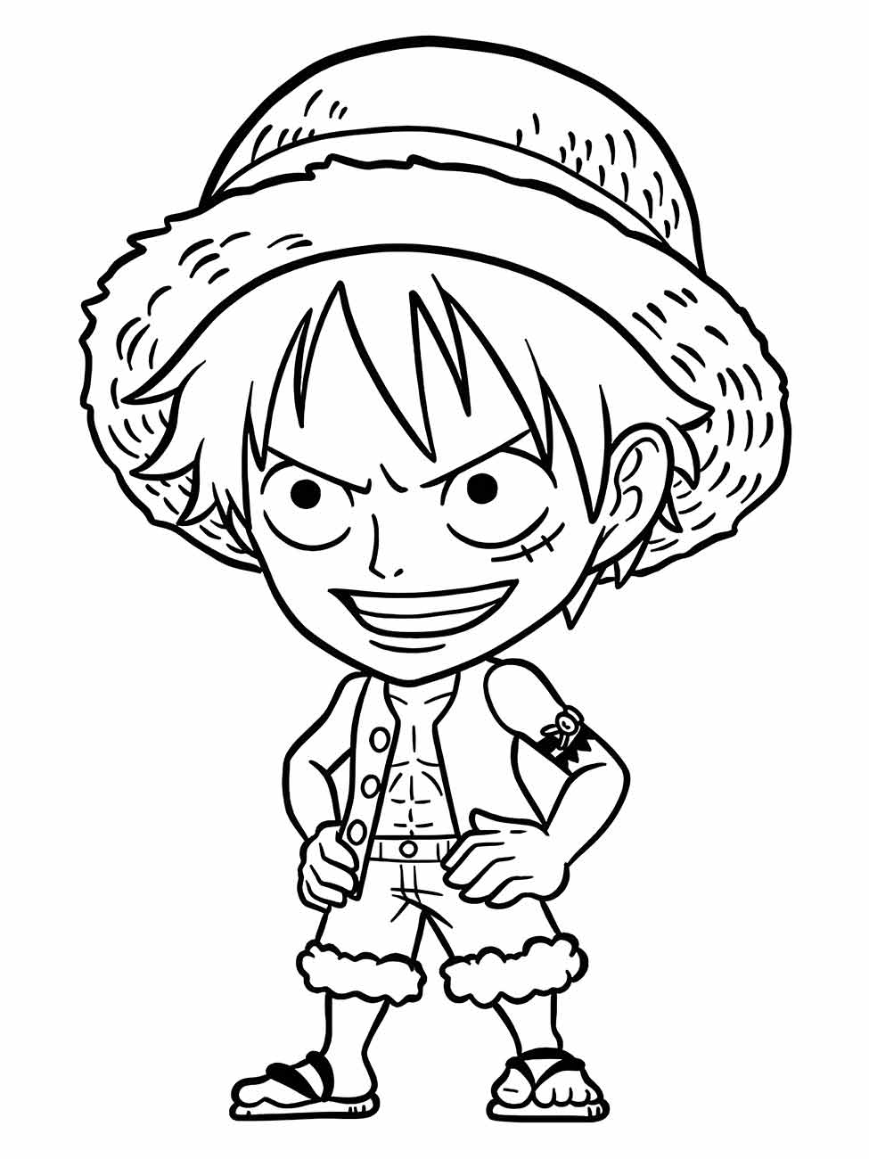 Desenho de One Piece para pintar e colorir