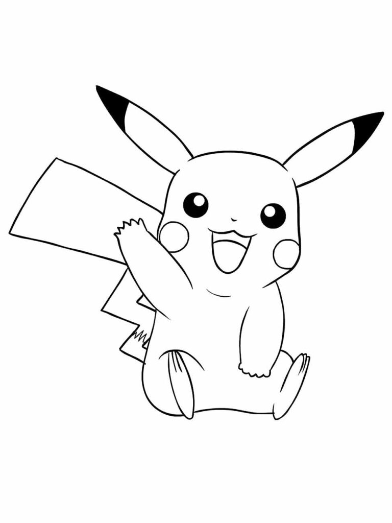 Desenho do Pikachu para colorir e imprimir