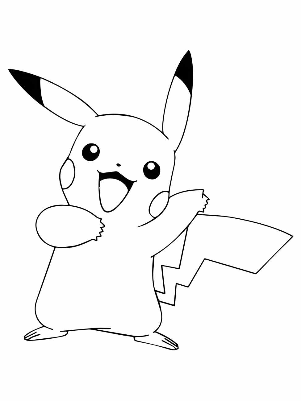 Desenho do Pikachu para imprimir e colorir