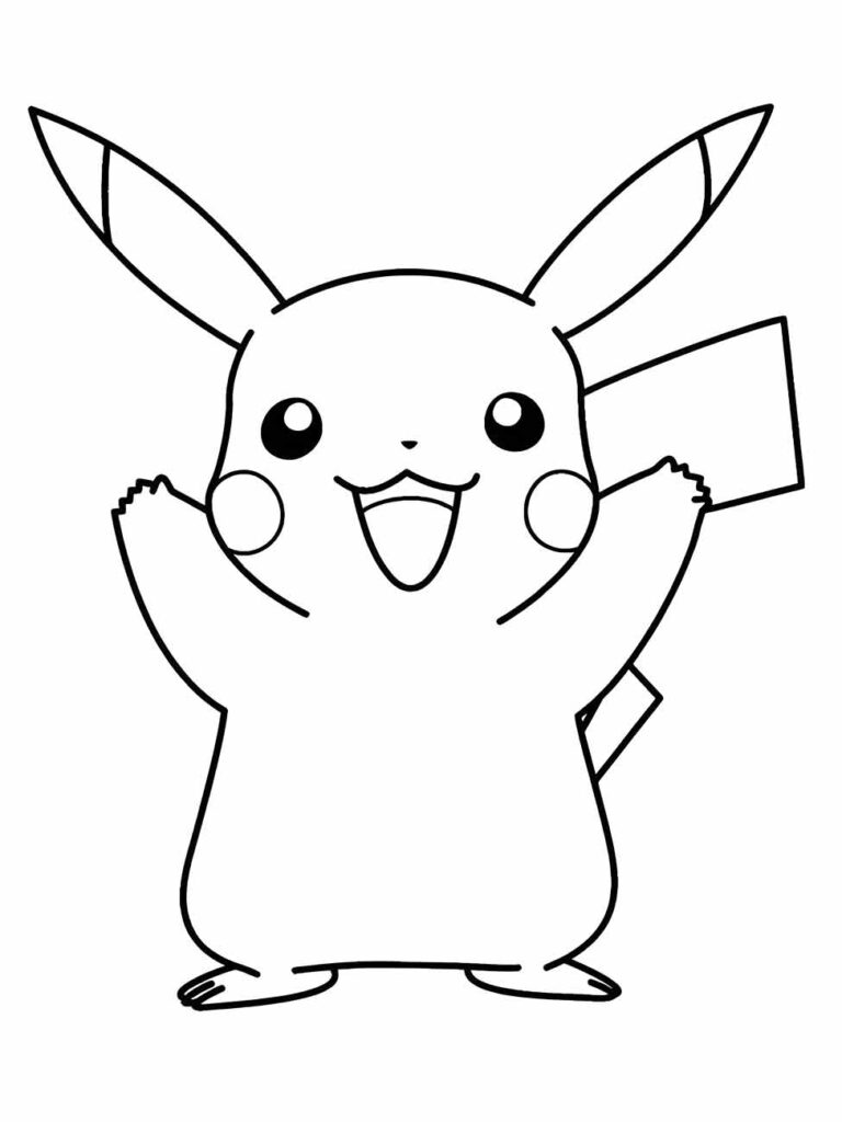 Desenho do Pikachu para colorir fácil