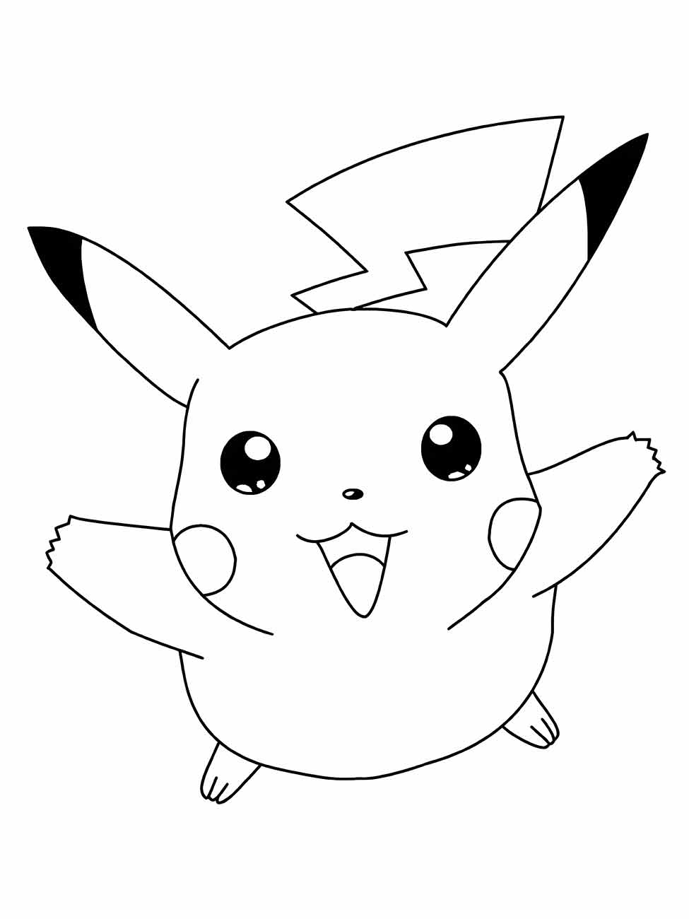 Pikachu desenho para pintar