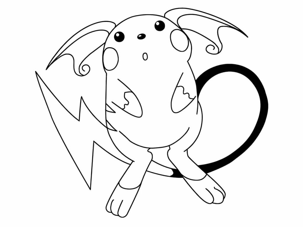 Desenho de Raichu para colorir