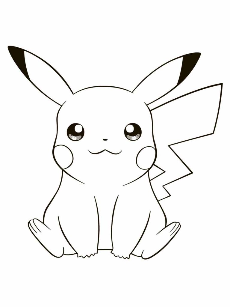 Desenho de Pikachu para imprimir e colorir